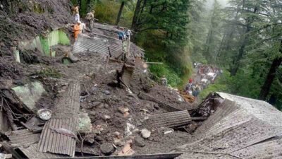 shimla landslide shiv mandir