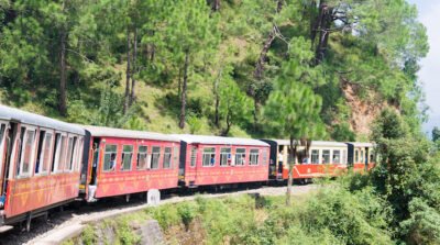 Shimla, India Sep 09 2019 Kalka–Shimla railway in Shimla, Himachal Pradesh, India. It is part of UNESCO World Heritage Site Mountain Railways of India.