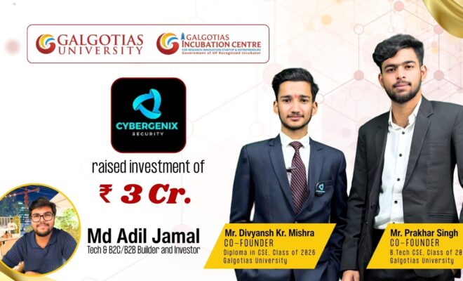 Inr 3 Crore Funding Grabbed By Galgotias University Student Led Startup Cybergenix Security Pvt Ltd
