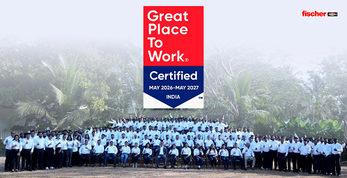 Fischer India Recognized As A Great Place To Work For 2026 27, For The 4th Year In A Row