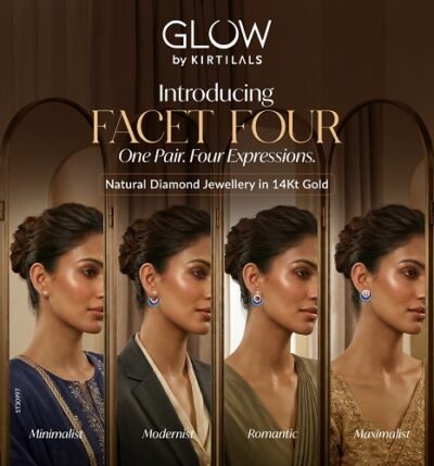 Glow By Kirtilals Unveils "facet Four" One Pair Of Earrings, Four Distinct Styles