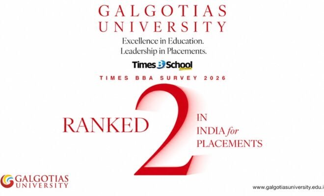 Galgotias University Surges In Times Bba Survey 2026, Rises To No. 2 In India For Placements