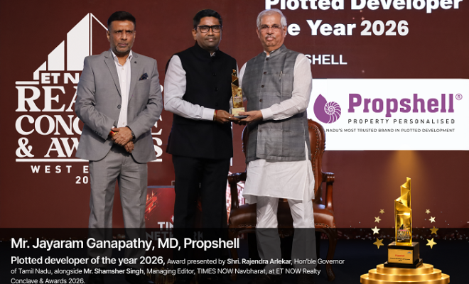 Propshell Wins "Plotted Developer of the Year 2026" at ET Now.in Realty Conclave & Awards