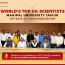 19 Manipal University Jaipur Researchers Feature in Stanford–Elsevier Top 2% Scientists List; Number of MUJ Researchers Doubles Compared to Previous Year
