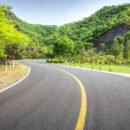 Curved mountain road，